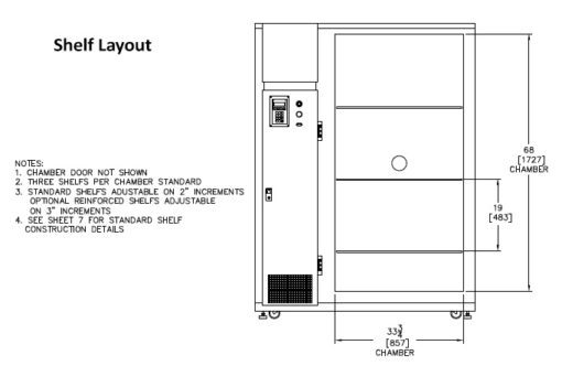Shelf layout of 40 cu. ft. Chamber